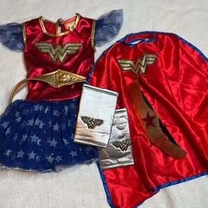 Wonder Woman Kids Costume Set - Red, Blue, and Gold